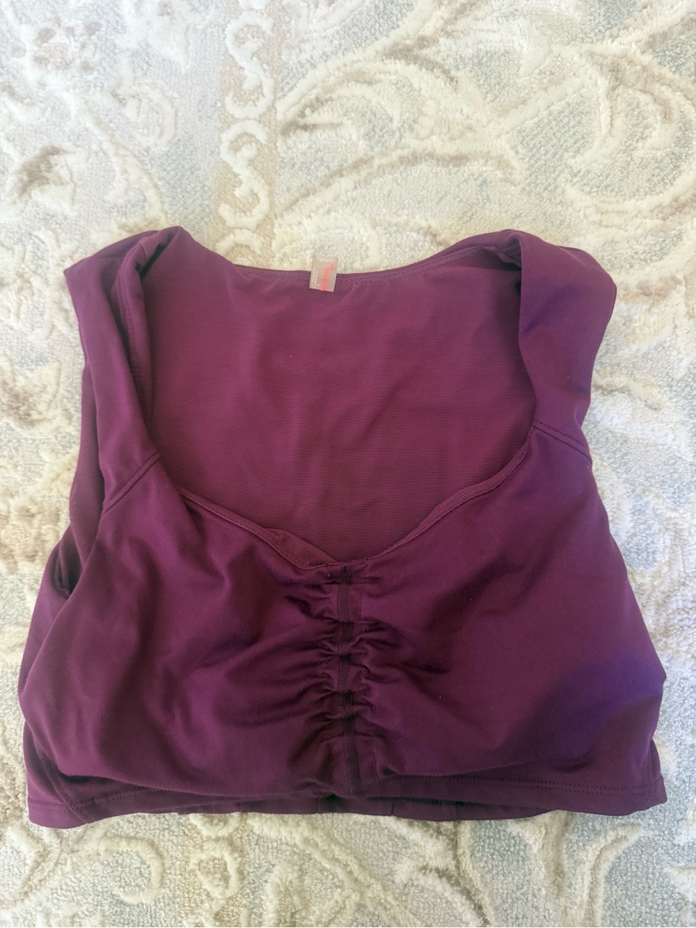 FP Movement by Free People Plum Ruched Scoop Tank